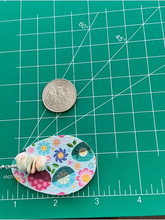 🆕Spring Gemstones and Faux leather Earrings - Picture 2 of 2